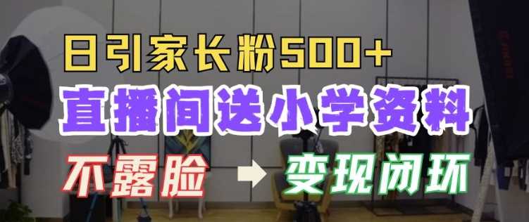 直播间送小学资料，每天引流家长粉500+，变现闭环模式【揭秘】沁香居-专注分享网络创业项目落地实操课程 – 全网首发_高质量创业项目输出沁香居